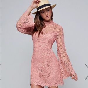 Bebe blush pink lace dress